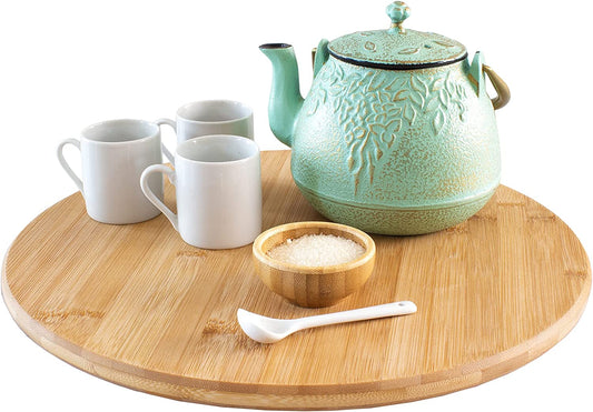 Bamboo 14-Inch Lazy Susan Organizer for Kitchen, Pantry, and Tabletop Storage